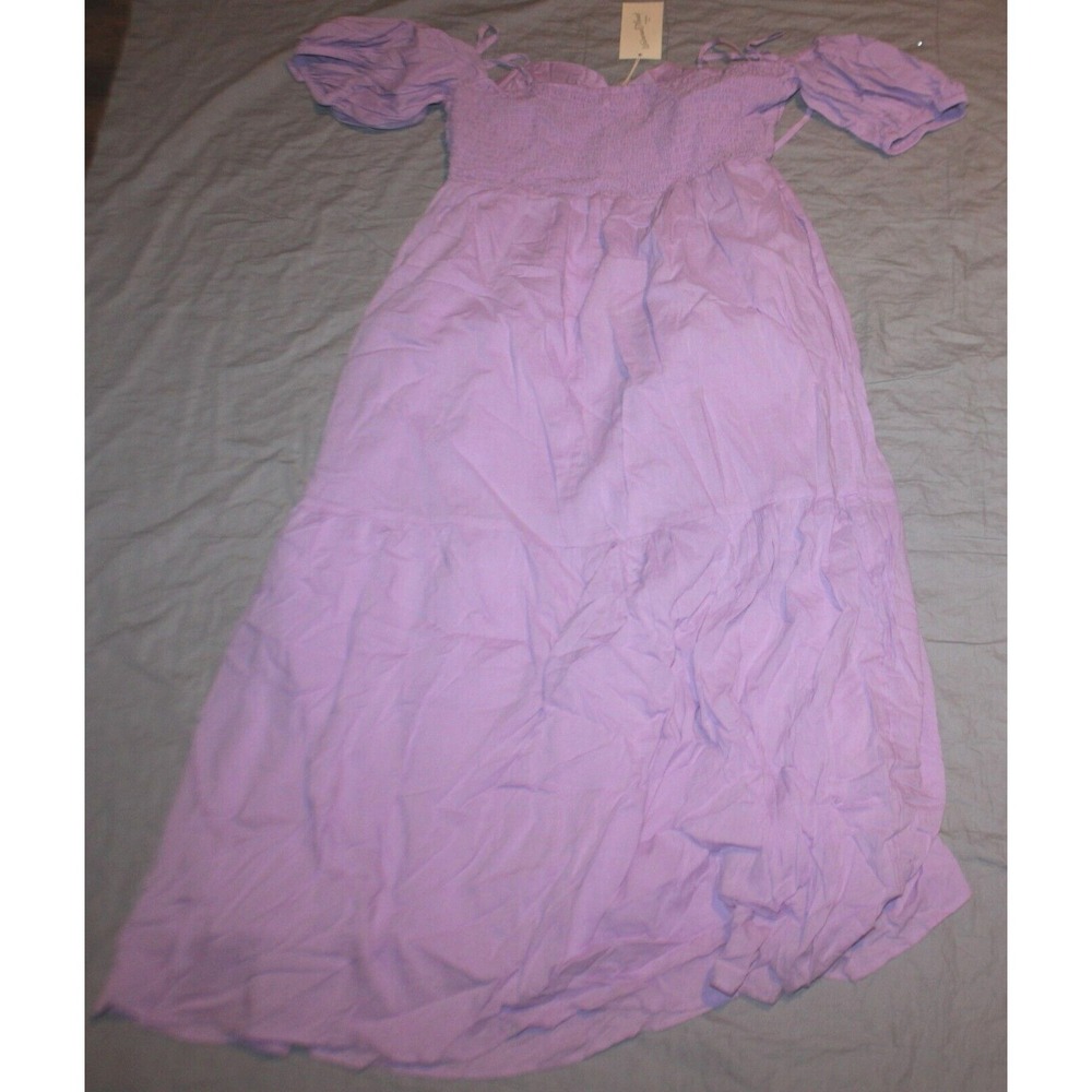 Women's Puff Short Sleeve A-Line Dress - Universal Thread Purple M